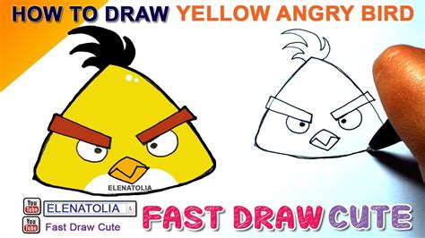 How To Draw Yellow Angry Birds Step By Step Easy ★ Fast Draw Cute 1