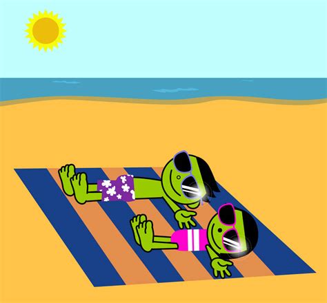 Pbs Kids Digital Art Sunbathing Dash And Dot By Luxoveggiedude9302