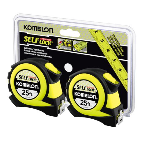 Komelon Self Lock Evolution Measuring Tape 25 Ft 2 Pack L4825hvtw