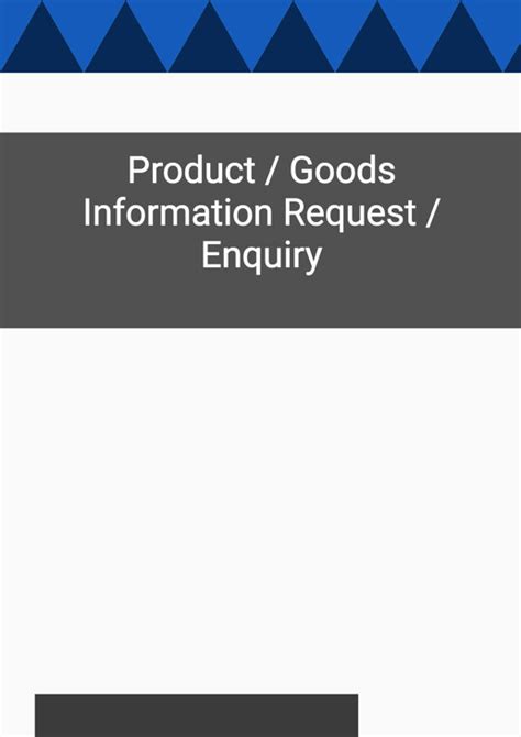 Product Goods Information Request Enquiry Template In Word Doc