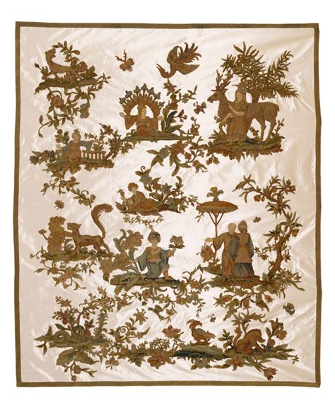 European Embroidery With Chinoiserie Motifs Kollenburg Antiquairs