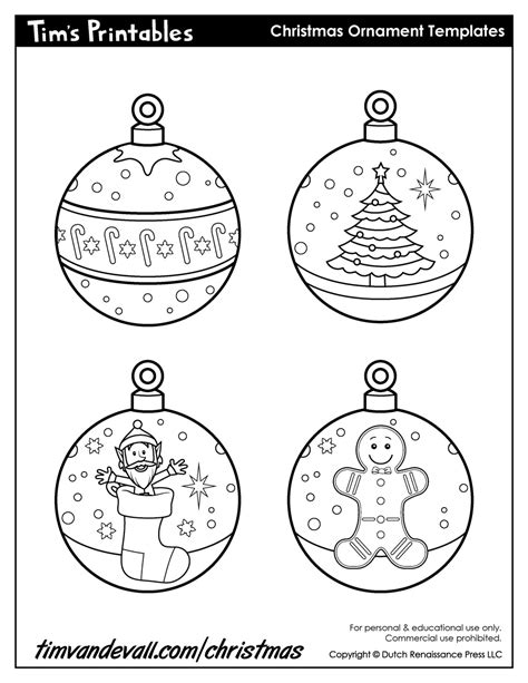 Printable Christmas Ornament Template Free Printable Templates