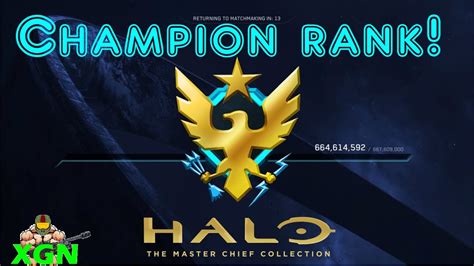 Halo Mcc Max Rank Champion Achieved In Under 50 Days Played Youtube