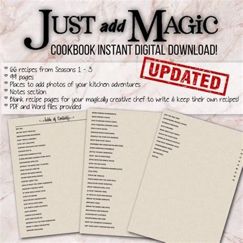 Printable Just Add Magic Recipes Printable Word Searches