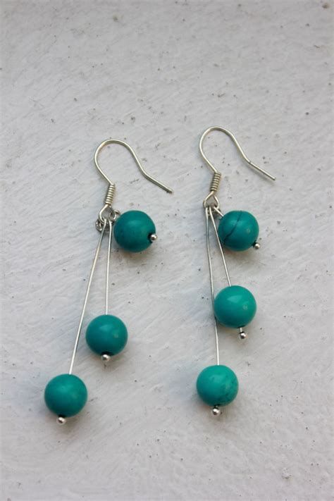 Handmade Dangle Turquoise Earrings 9 00 Via Etsy Turquoise