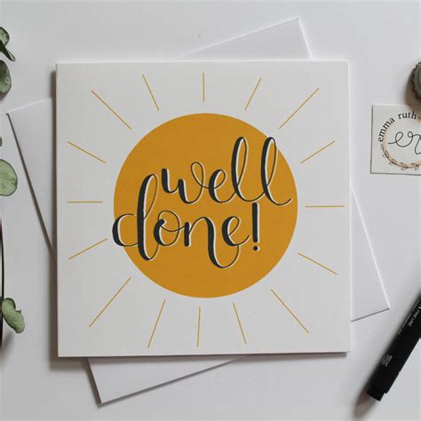 Well Done Card Well Done Card Cards Yellow Background