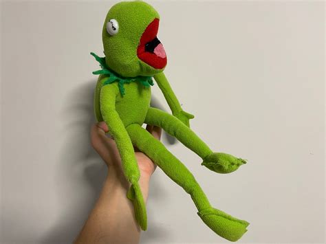 Kermit The Frog Plush The Muppet Frogs Plush Kermit Puppet Etsy Uk