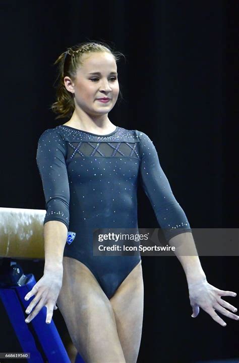 Uclas Madison Kocian Gets Ready To Start Her Beam Routine During