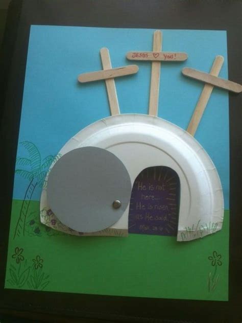 Easter Craft For Kids Three Crosses And An Empty Grave Pasqua Fai
