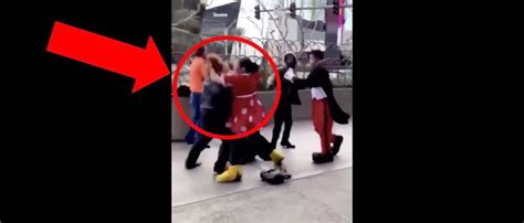 People In Mickey And Minnie Mouse Costumes Get Into Wild Brawl The