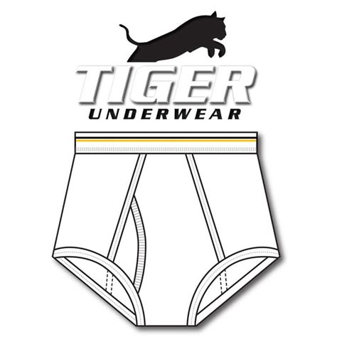 Mens Gold And Black Line Double Seat Brief Tiger Underwear