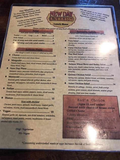 Menu At New Day Eatery Pub And Bar Port Angeles