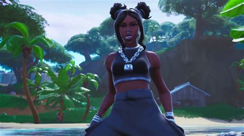 Fortnite Thicc Luxe Skin Black Clothes Shows Her Big Butt Battle