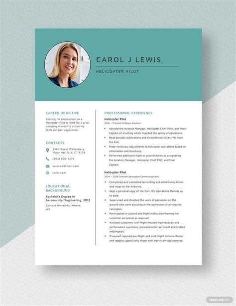 Aviation Resume Template In Word Free Download