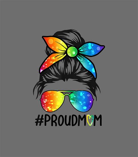 messy hair bun proud mom lgbt gay prideupport lgbtq parade digital art by kenzie meerum fine