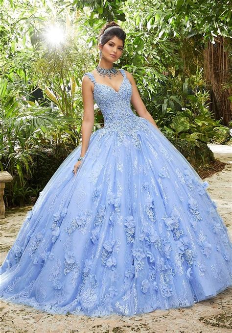 Red quinceanera dresses with flowers. Quinceanera Dress Ball Gown Prom Dress Light Blue Lace ...