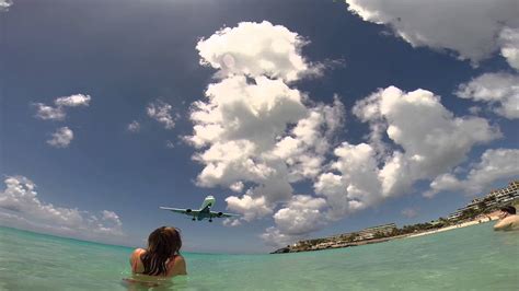 Maho Beach St Maarten Plane Landing Shot On Go Pro 3 Youtube