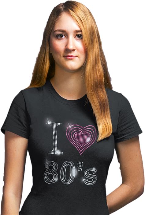 I Love The 80s I Love Eighties 80s Rhinestud Design T Shirts Or Vests