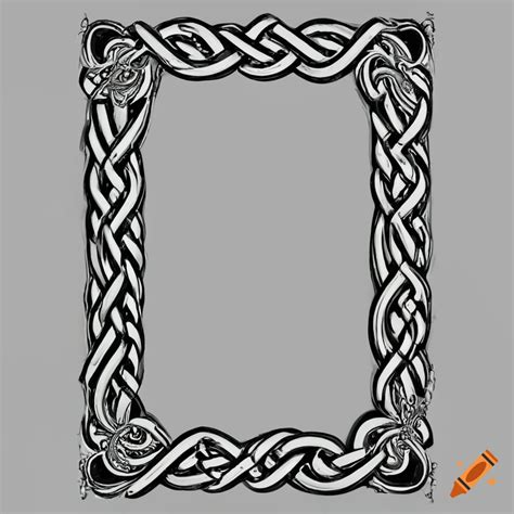 Black And White Celtic Knot Frame Illustration