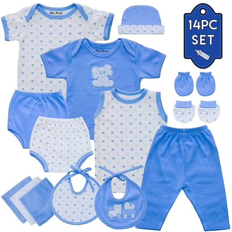 Baby Bright Newborn Baby Boy Clothes Essentials Shower T Set 14