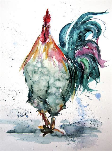 Rooster In The Yard Painting By Kovacs Anna Brigitta Fine Art America