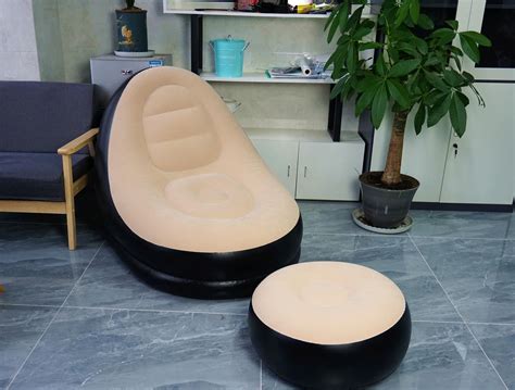 Inflatable Deluxe Lounge Lounger Chair With Ottoman Foot Stool Seat
