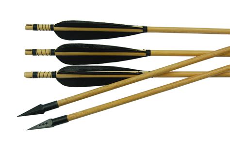 Steel Arrow Point Archery Wooden Arrow With Black Fletching China