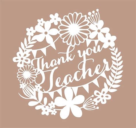Thank You Teacher Decor Silhouette Svg Dxf File Vector Dxf Downloads