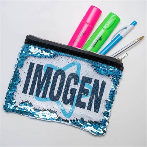 Personalised Sequin Pencil Case Make Up Bag By Meenymineymo