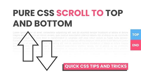 Pure Css Scroll To Top And Bottom Css Smooth Scrolling Effect Youtube