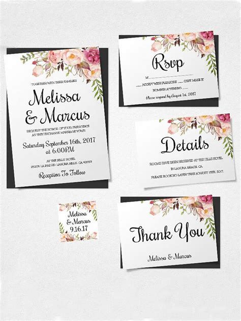 Diy Printable Wedding Invitations Template Printable Templates