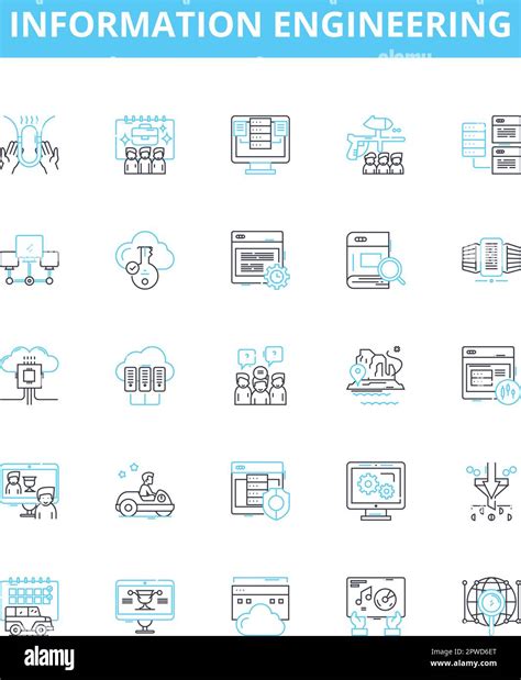 Information Engineering Vector Line Icons Set Information Engineering