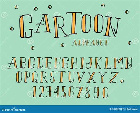 Cute Alphabet Letters Font And Number Classic Cartoon Lettering