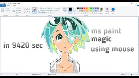 How To Draw Basic Anime Paint Using Mouse Ms Paint Youtube
