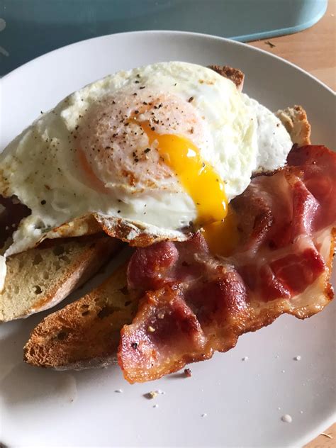Homemade Classic Bacon And Egg On Toast Food