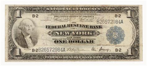 1918 1 One Dollar Us National Currency Large Bank Note The Federal