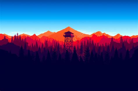 Download 2560x1700 Firewatch Forest Landscape In Game Minimalistic
