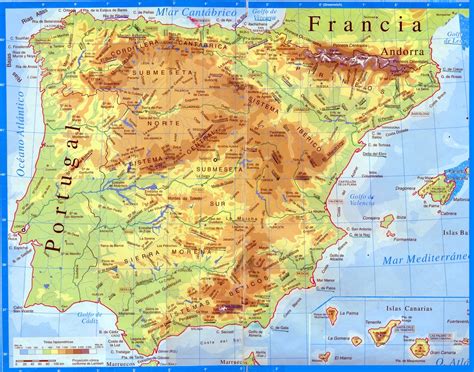 Mapa De España Físico Completo Tus Apuntes Para Bachillerato
