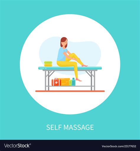 Self Massage Cartoon Woman Massaging Legs Vector Image