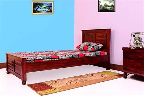 Jangid Handicraft Solid Sheesham Wood Single Size Bed Wooden Single Bed Cot Bed Without