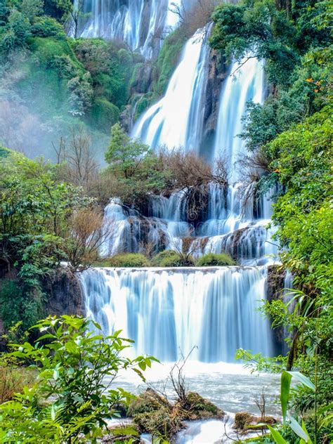Deep Forest Waterfall In National Park Thailand Stock Image Image Of