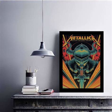 quadro decorativo banda metallica logo rock n roll elo7