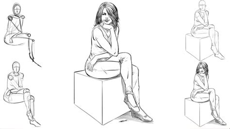 How To Draw A Girl Sitting Down Flatdisk24