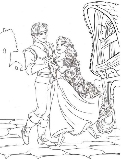 Tangled Rapunzel Dancing Coloring Page Tangled Coloring Pages Free