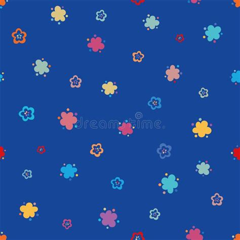 Colorful Traditional Folk Flowers Seamless Repeating Background Small