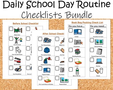 Morning And Afternoon School Routine Checklist For Kids Etsy