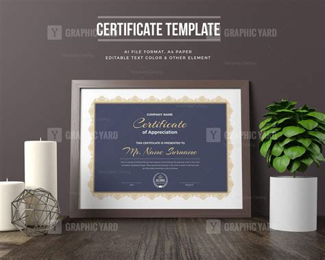 Landscape Certificate Template · Graphic Yard Graphic Templates Store
