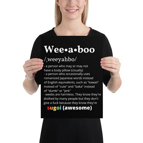 Weeaboo Definition Poster Wall Art For Weebs & Otakus | Etsy