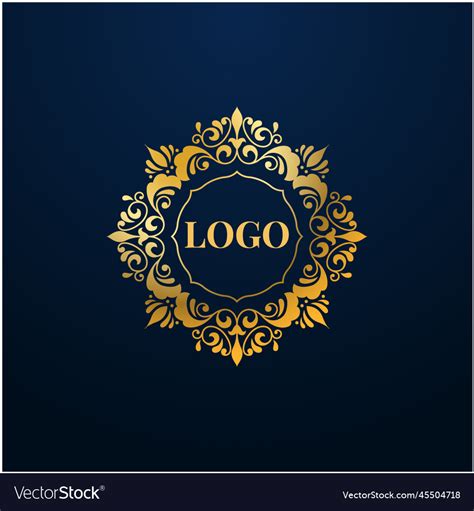 Golden Elegant Logo Royalty Free Vector Image Vectorstock