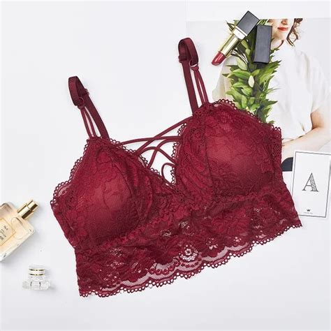 Padded Bandage Lace Bra Women Free Wire Bralette 2019 Sexy Underwear Breathable Bustier 6 Color